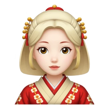 japanese girl in traditional costume sticker