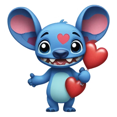 stitch with a heart sticker