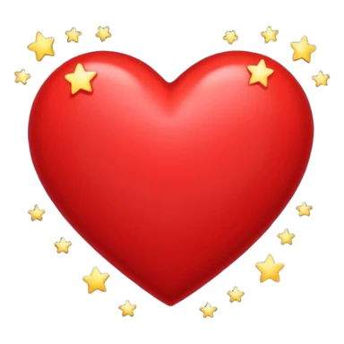 heart glowing in the dark surrounded by stars, midnight theme sticker