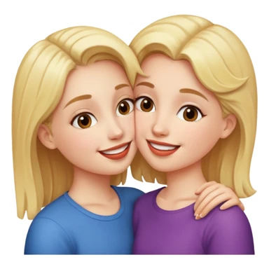 A girl kisses her friend sticker