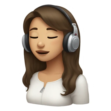 Girl closed eyes listening to music  brunette  eyes closed sticker