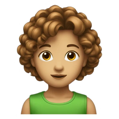 Enfant cheveux marron et œil vert sticker