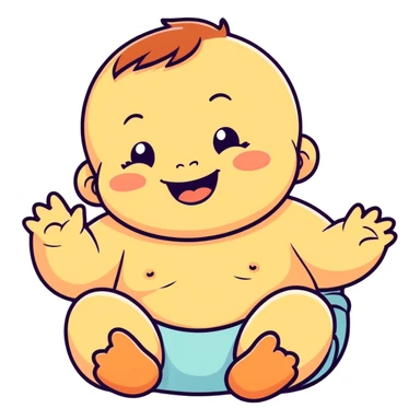 Chubby baby laughing  sticker