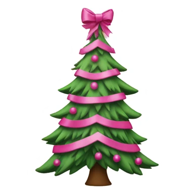 Christmas tree with pink bows sticker