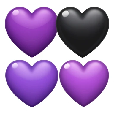Half Black heart and half Purple Heart sticker