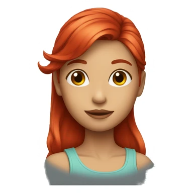 A girl whith red clong hair sticker