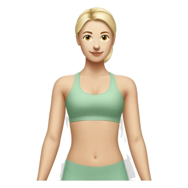 white girl doing pilates on a sage sport bra and leggings  sticker