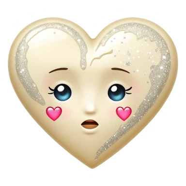 cream broken heart with sparkles  sticker