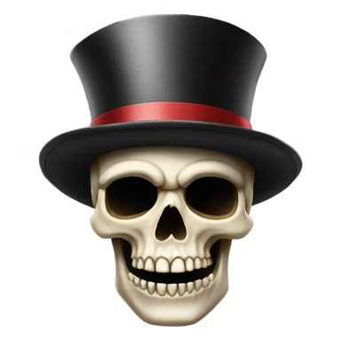 Skull emoji swearing a tophat sticker
