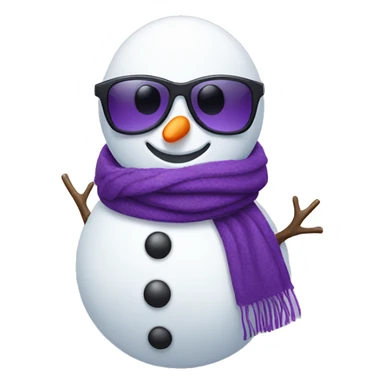 Snowman with purple sunglasses and scarf sticker