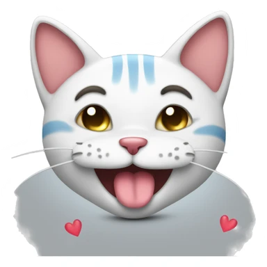 Cat laughing crying emoji except crying hearts sticker