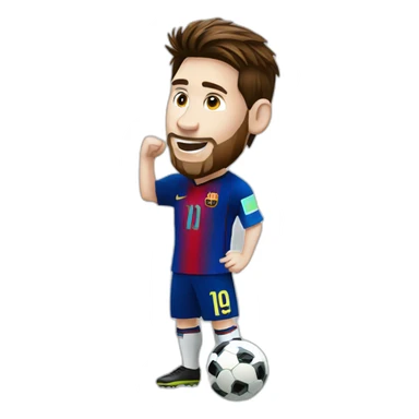 Messi with the world cup sticker