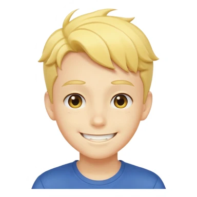 super cute anime pleading eyes classic yellow boy face cheesy smile bigger smile and thicker eyebrows  sticker