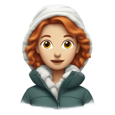 redhead woman in the snow sticker