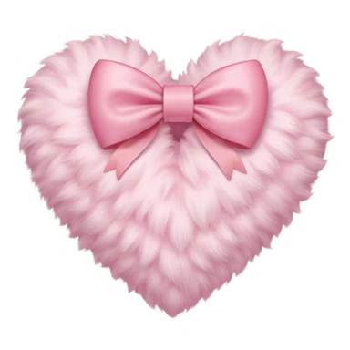 cute pastel pink fluffy heart with bow sticker