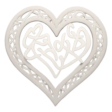 Arabic, Middle East, Calligraphy Heart sticker
