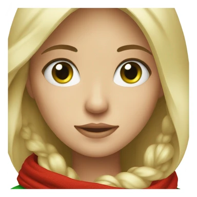 cold blonde girl with green eyes red scarf  sticker