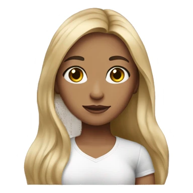 girl with long brunette hair with hazel eyes and long lashes sticker