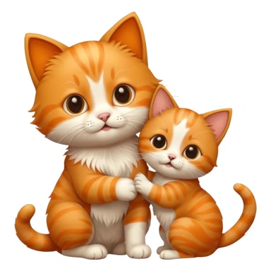 Cute cat playing with puppy sticker