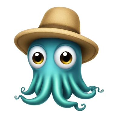 Squid with a hat sticker