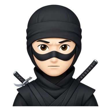 a ninja in black outfit with mask sticker