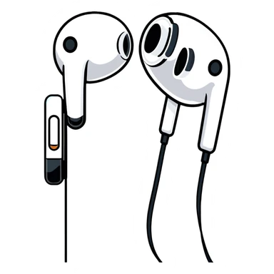 White Apple EarPods with cord and microphone sticker
