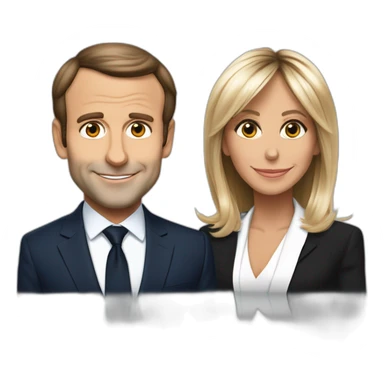 Emanuel macron et Brigitte macron sticker
