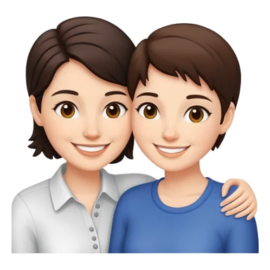 brunette lesbian couple sticker