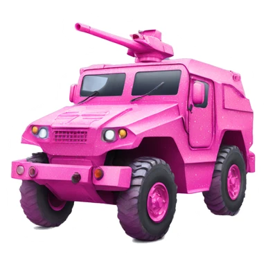 Pink ombre military vehicle with glitter sticker