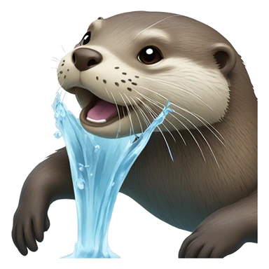Otter splashing in water sticker