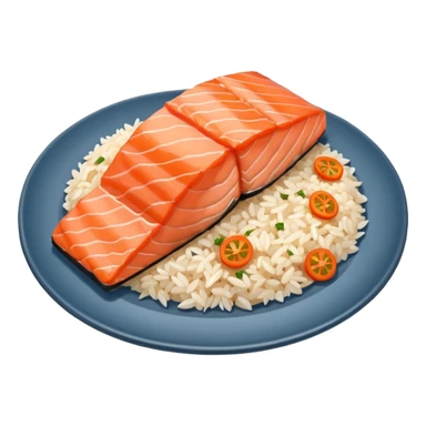 salmon and rice sticker