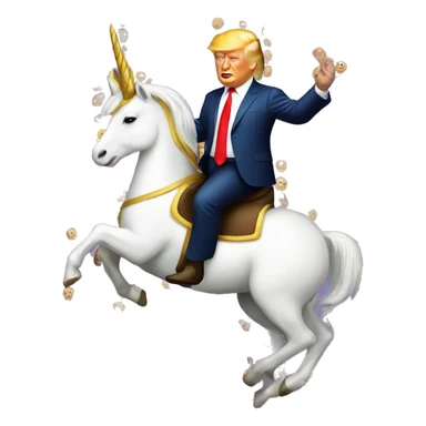 Donald trump riding an unicorn  sticker