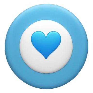 Make a blue circle with a white heart inside sticker