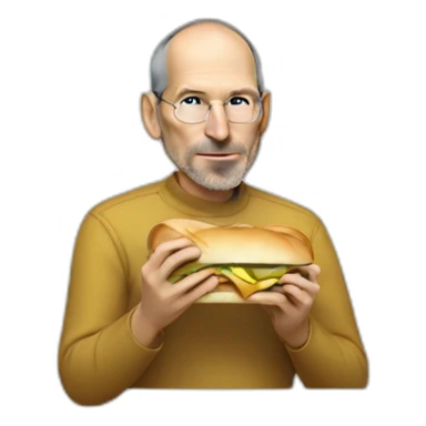 Steve jobs eating sandwich sticker