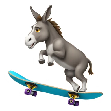 donkey riding a skateboard on fire sticker