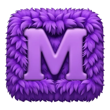 The fluffy letter M is purple in color sticker