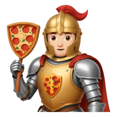 Pizza Knight his armor is piza box  sticker
