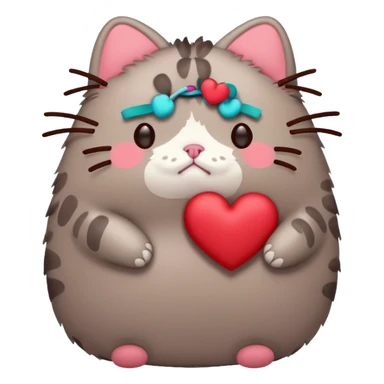 sad pusheen red sticker