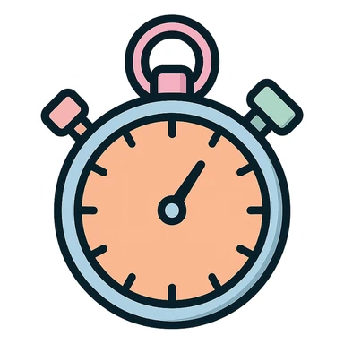 sports timer stopwatch with start/stop buttons icon-color-outlined style detailed shading thin clean outlines soft rounded features pastel palette #98B5BC #B5B3C9 #E4C0CA #F7DCD1 #F7C0AA Japanese pop art sticker look highly detailed vector clarity soft lighting subtle shadows transparent background sticker