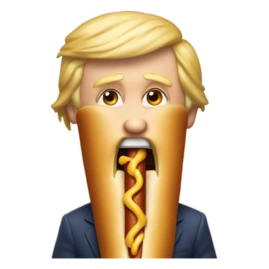 Donald trump eating a hotdog sticker