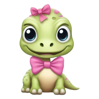 Dinosaur with a pink bow sticker