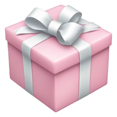 Light pink present with white ribbon bow sticker