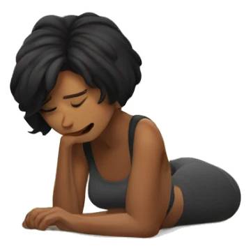 Chica negra durmiendo  sticker