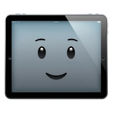 modern new iPad, minimal, flat, in the style of the Apple phone emoji sticker