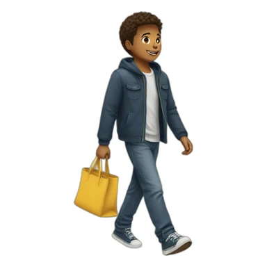 a boy walk sticker