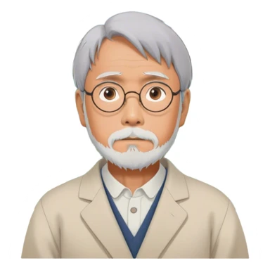 Hayao Miyazaki (filmmaker) – Cinematic Realistic Portrait of Hayao Miyazaki, portrayed with gentle, wise eyes and a thoughtful expression, set against a backdrop of whimsical sketches and animated landscapes reminiscent of Studio Ghibli, rendered with soft natural lighting and rich, detailed textures that evoke creative magic. sticker