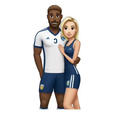 footballer with girlfriend sticker
