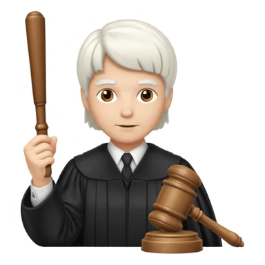 Judge with white wig and gavel sticker
