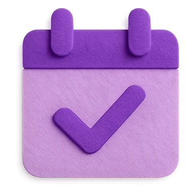 "Schedule clear", no text, with the colors: Primary Purple:  #8B5CF6
  Light Purple:    #A78BFA sticker