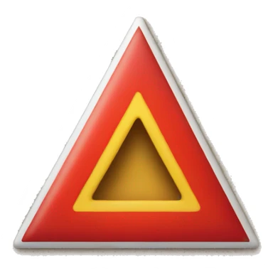 I want a triangular emoji in red and there should be a ! Sign in the center sticker